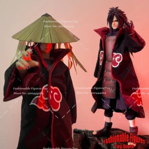 1/6 Men Soldier Uchiha Madara Windbreaker Uchiha Itachi Akatsuki Robe Naruto Red Cloud Cloak Fit 12Inch Action Figure Body