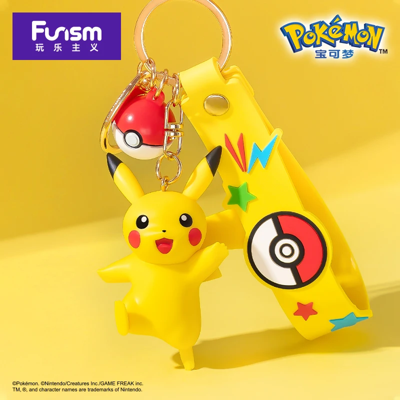 Pokemon Anime Figures Pikachu Gengar Meowth Keychain Car Key School Bags Backpack Decoration Desktop Decoration Toy Gift