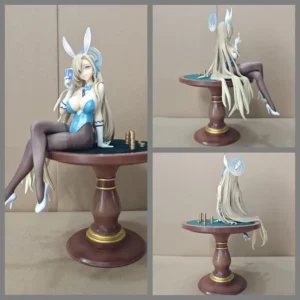 27cm Blue Archive Ichinose Asuna Bunny Girl Sit In Table Game Girl Figures Models Statue Model Boy Collectible Ornament Doll Toy