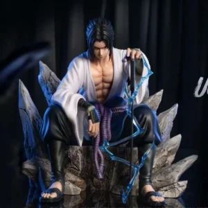 Naruto Anime Shippuden Figurine Sitting Posture Sasuke Battle Model PVC Action Doll Collection Ornament Toys Gift