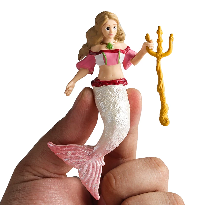 Oenux Beauty Fish Princess Mermaid Action Figures Model Elves Elf Pegasus Animal Figurines Doll Kid Toy Girl Gift Cake Toppers