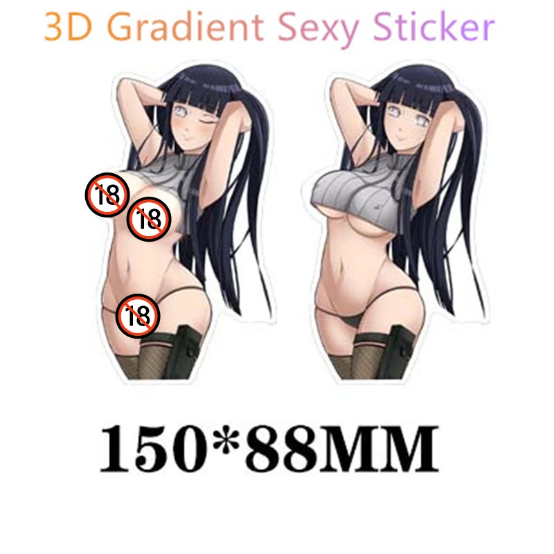 3D Gradient Stickers Sexy Exposure Vulgar 18+ Personality Trend Anime Cartoon Characters High Quality Waterproof Car Stickers