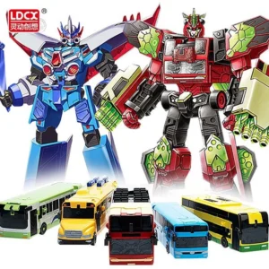 City Guard School Bus Transforming Robot Toys Action Figures Airliner Mecha Deformed Vehicle Tour Car Collect Mode Children Gift