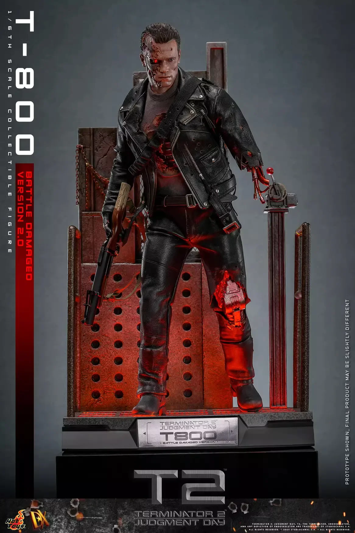 Genuine Hottoys 1/6 DX46 T-800 Battle Damaged Version 2.0 Action Figure Terminator 2 Judgment Day Collectible Toy In Stock