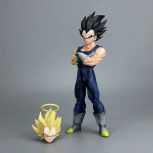 New YJ Studio Dragon Ball Anime Figure Vegeta 28CM 2 Heads SSJ1 Super Saiya PVC Statue Collection Model Toys Gifts For Collector