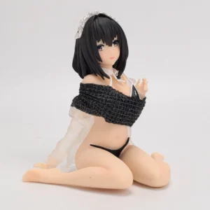 10cm Black Swimsuit Maid-chan PVC Action Figure Sexy Anime +18 Original for Collection Gift Model Toys