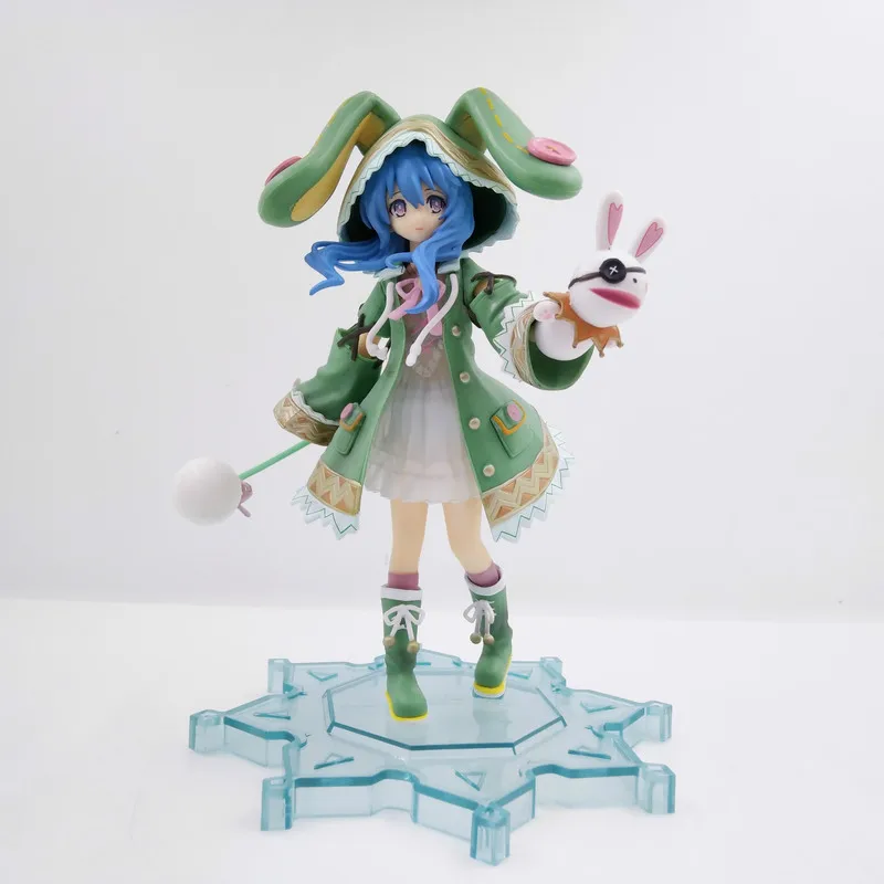 18cm Date A Live – PLUM Yoshino “Hermit” Ver. Standing Figure with Rabbit-Eared Green Hood, Anime Collectible Model