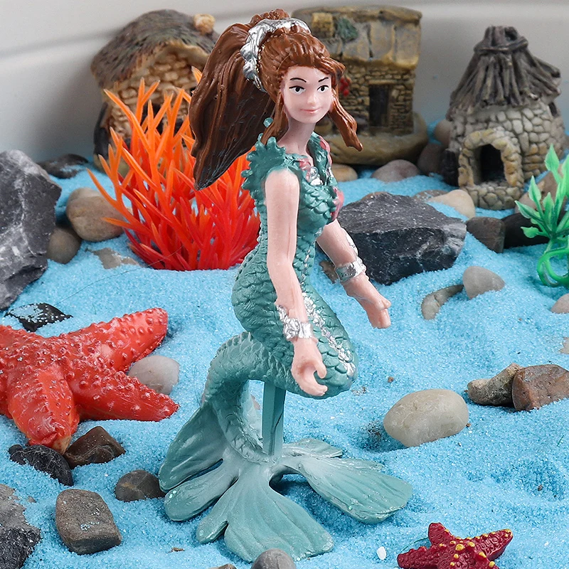 Oenux Beauty Fish Princess Mermaid Action Figures Model Elves Elf Pegasus Animal Figurines Doll Kid Toy Girl Gift Cake Toppers - Image 3