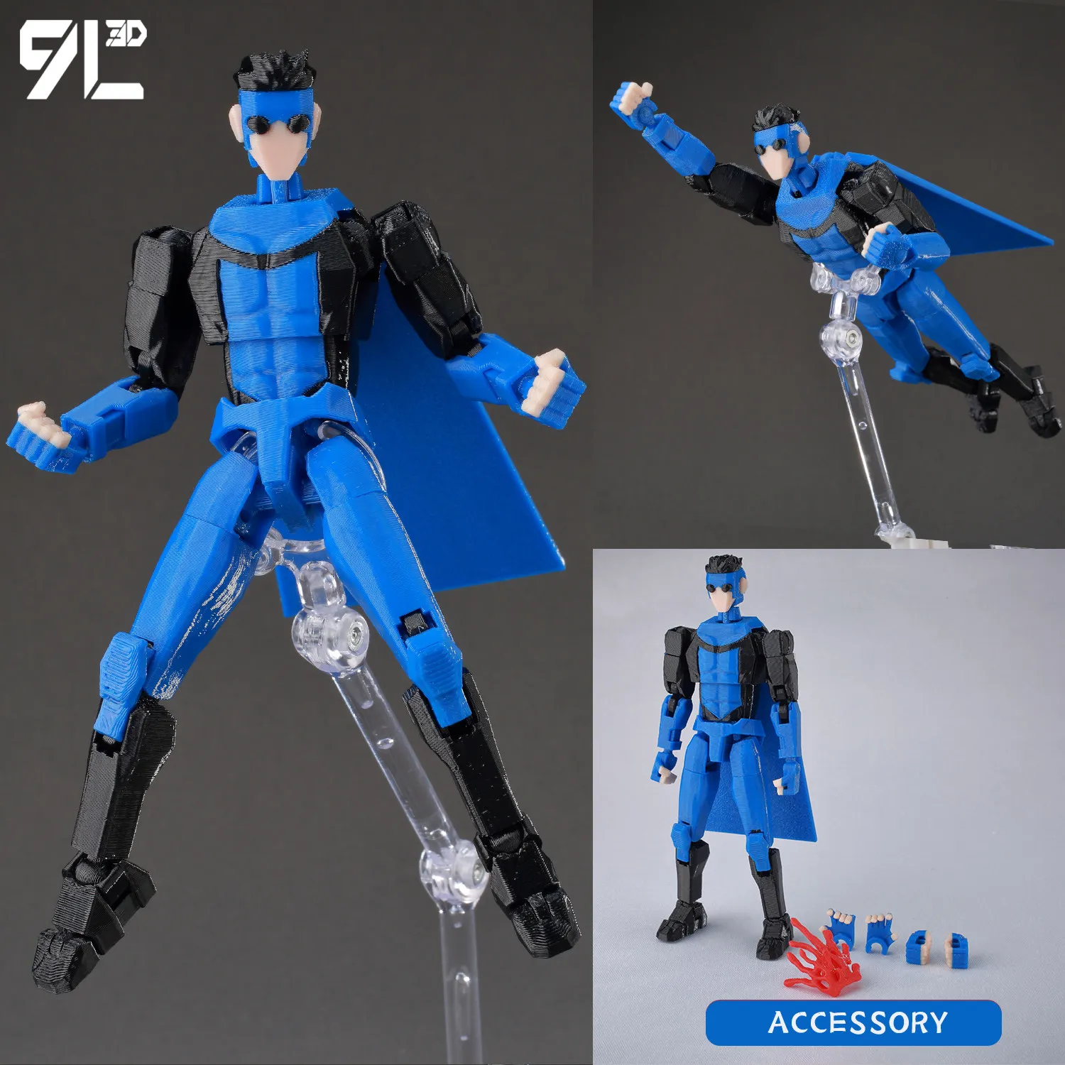 9L3D Printed Invincible Anime Action Figures Lucky 13 Dummy 13 Multi-Jointed Superheroes Model Toy Collectible Ornaments Gift - Image 8