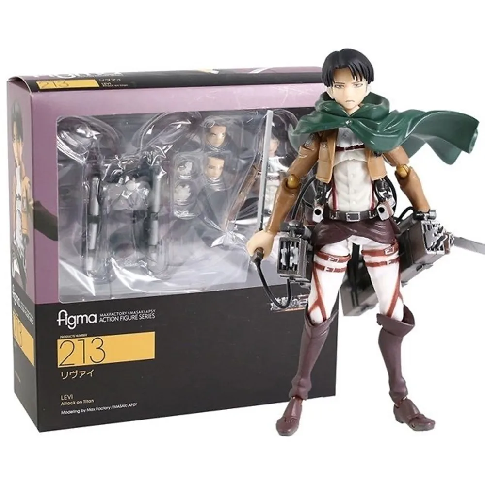 Attack on Titan Figure Max Factory figma Mikasa Ackerman Eren Yeager Levi Ackerman PVC Action Figure Toy Game Collection Doll