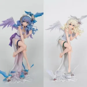 Anime Gk Ariel Angel Girl Standing Pose Figure Desktop Pc Case Tabletop Boxed Collectible Winged Statue With Bird Ornaments