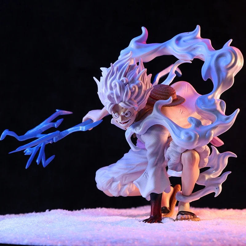 19cm Anime Luffy One Piece Figure Nika Luffy Gear 5th Action Figure Gear 5 Sun God Pvc Figurine Gk Statue Model Decoration Toys