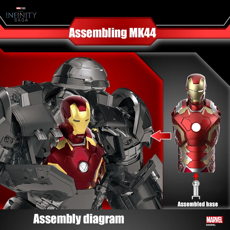 Fondjoy Marvel Anti-Hulk Armor Assemble Toy Movie Character Model 18 Inches Action Figures LED Can Emit Light Model Gift For Boy