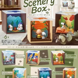 Re-Ment Original 6Pcs Snoopy Scenery Box Action Figure Peanuts Anime Figure Toys For Kids Gift Collectible Model Ornaments