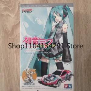Original Tamiya 4WD Car 92195 Limited Edition Hatsune Miku Twin Set with 3 Stickers, Clear Soft Case, MS Chassis, Toy Model