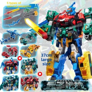 【Exclusive 5-in-1 Combo】AULDEY Quantum Team Quantum God of War - Mega Combining Robot Toy | High-Quality Transforming Figure