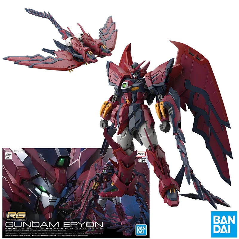 Bandai Original Genuine RG 1/144 GUNDAM EPYON MOBILE SUIT GUNDAM WING OZ-13MS Anime Model Toys Action Figure Gifts Collectible
