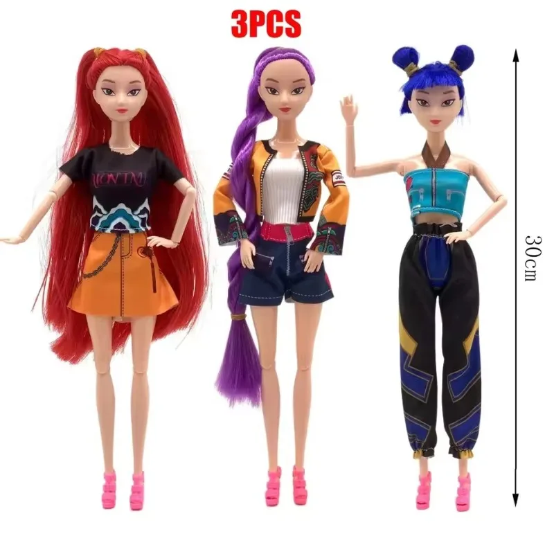30cm Doll Toys Kpop Demon Hunters Action Figure Toy Rumi Mira Zoey Beautiful Princess Baby Girl Dolls Plastic DIY Toy for Girls