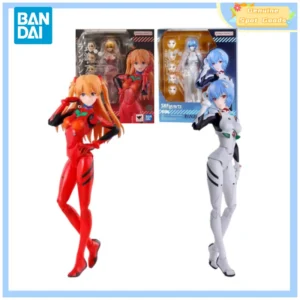 Genuine Bandai EVANGELION SHF Ayanami Rei Shikinami Asuka Langley Anime Action Figures Model Figure Gift for Toys Hobbies Kids