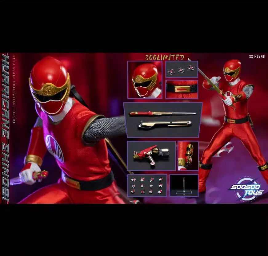 In Stock Originate Soosootoys SST074 Gaoranger/Hurricane/Ginga/Goren Red Movable Model Toys Hyakujuu Sentai Gaoranger 1/6 SCALE
