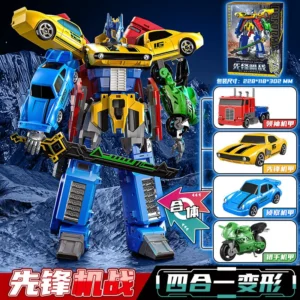 Children's combined robot toy motorcycle sports car truck four-in-one robot model