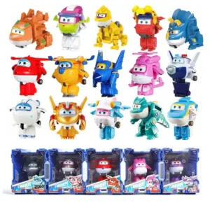 Super Wings Scale Mini Transforming Anime Deformation Plane Robot Action Figures Transformation Toys For Kids Xmas Gifts