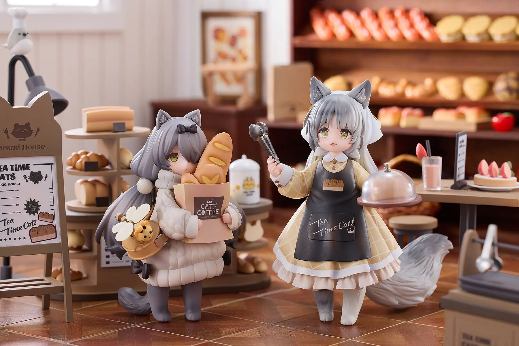 Judai Original Ribose DLC Tea Time Cats Customer Cat Meow Town Clerk Cat Meow Town Action Figure Model Doll Toys