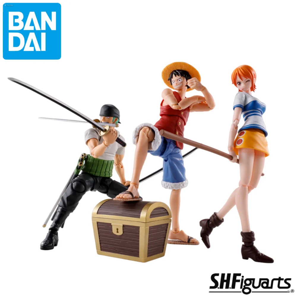 BANDAI S.H.Figuarts -ROMANCE DAWN- Usopp/Dracule.Mihawk/Sanji/Shanks/Roronoa Zoro/Nami Model Kit Action Figure Gift for Fans