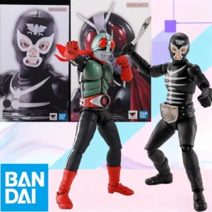 In Stock BANDAI Original S.H.Figuarts Kamen Rider Masked Rider New2 Shocker SHF Action Figure Model for Kid Foam Box Packaging