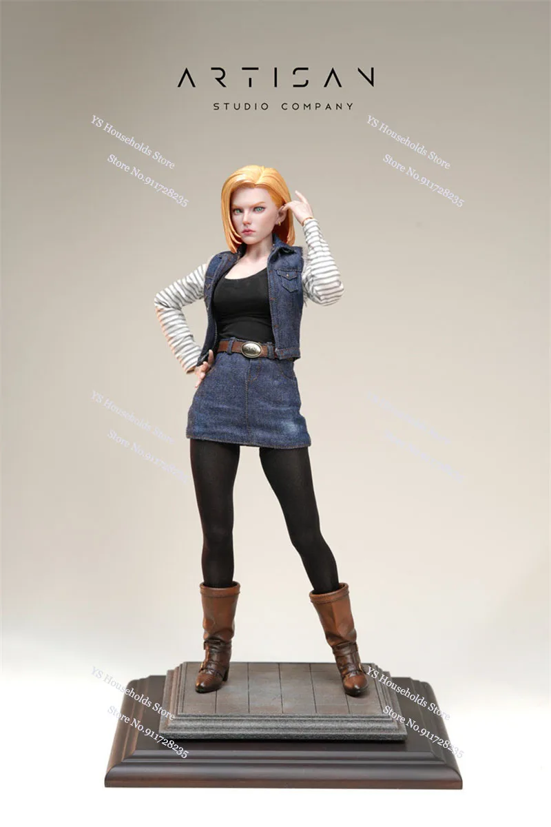 ARTISAN Studio 1/6 Gold Hair Android No.18 Delicate Painted Female Action Figure Collection Anime Memory 12″ Female Soldier Doll