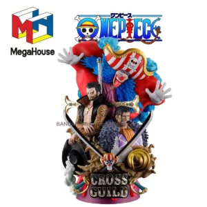 MegaHouse Original DX LOGBOX ONE PIECE Re Birth 03 Anime Figure Buggy Sir Crocodile Dracule Mihawk Action Figure Toys Kids Gifts