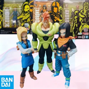 In Stock BANDAI Original S.H.Figuarts DRAGON BALL Android 16 17 18 SDCC SHF Action Figure Model Gift for Kids Foam Box Packaging