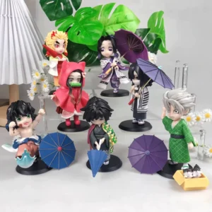 Demon Slayer  Plum Blossom Rain Series Blind Box  Anime Character Warrior Action Model Fashion Play Desktop ornament toys
