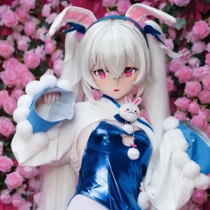 （mm17）Anime   Full Head With Lock Crossdress  Female/Girl Cartoon Character Kig Cosplay Resin  Kigurumi Masks Halloween